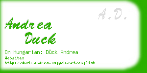 andrea duck business card