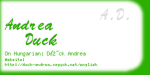 andrea duck business card